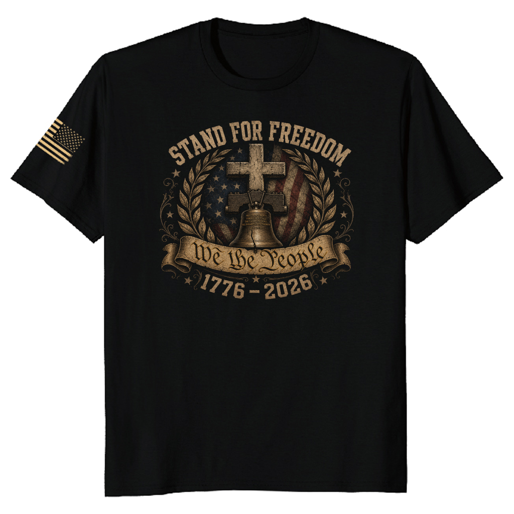 G5000 Vintage American Flag Cross Faith Graphic T-Shirt