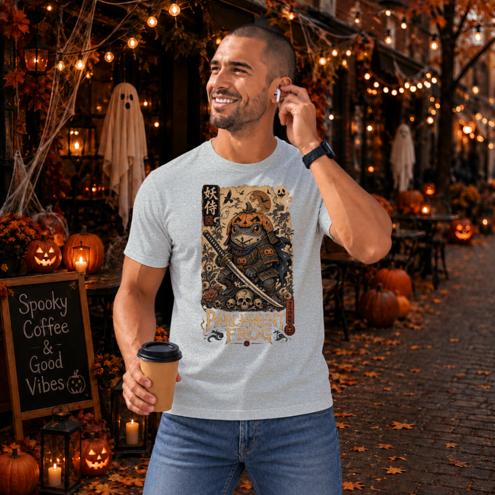 Vintage Halloween Frog Samurai T-Shirt