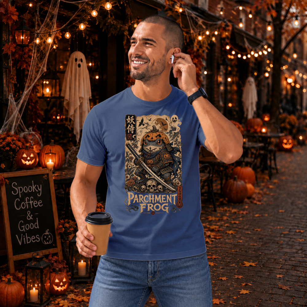Vintage Halloween Frog Samurai T-Shirt