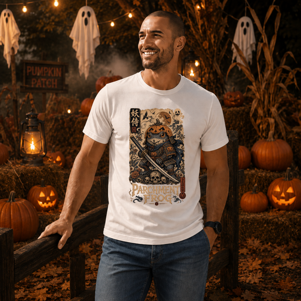 Vintage Halloween Frog Samurai T-Shirt
