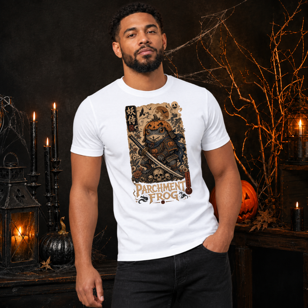 Vintage Halloween Frog Samurai T-Shirt