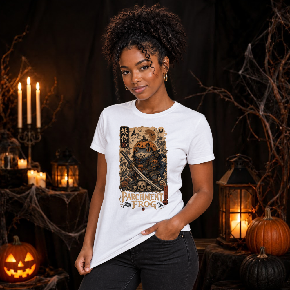 Vintage Halloween Frog Samurai T-Shirt