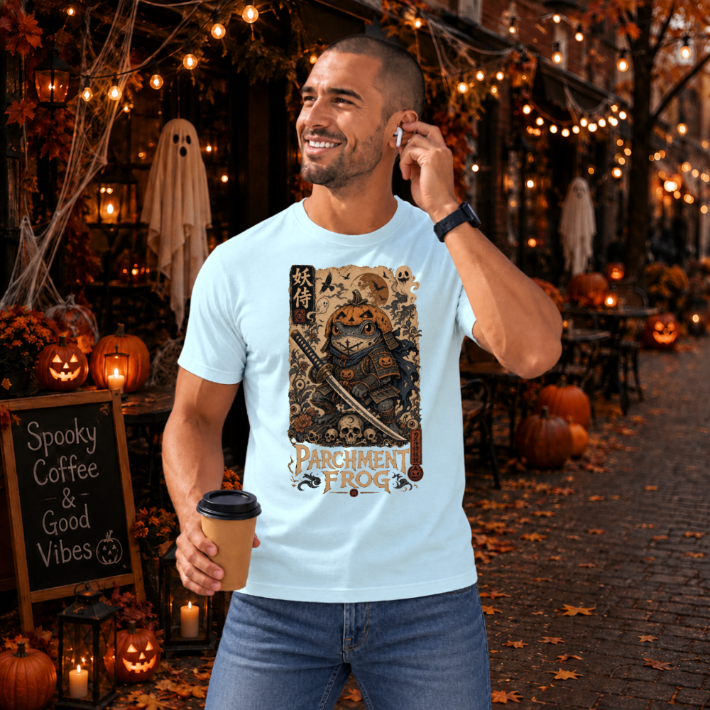Vintage Halloween Frog Samurai T-Shirt