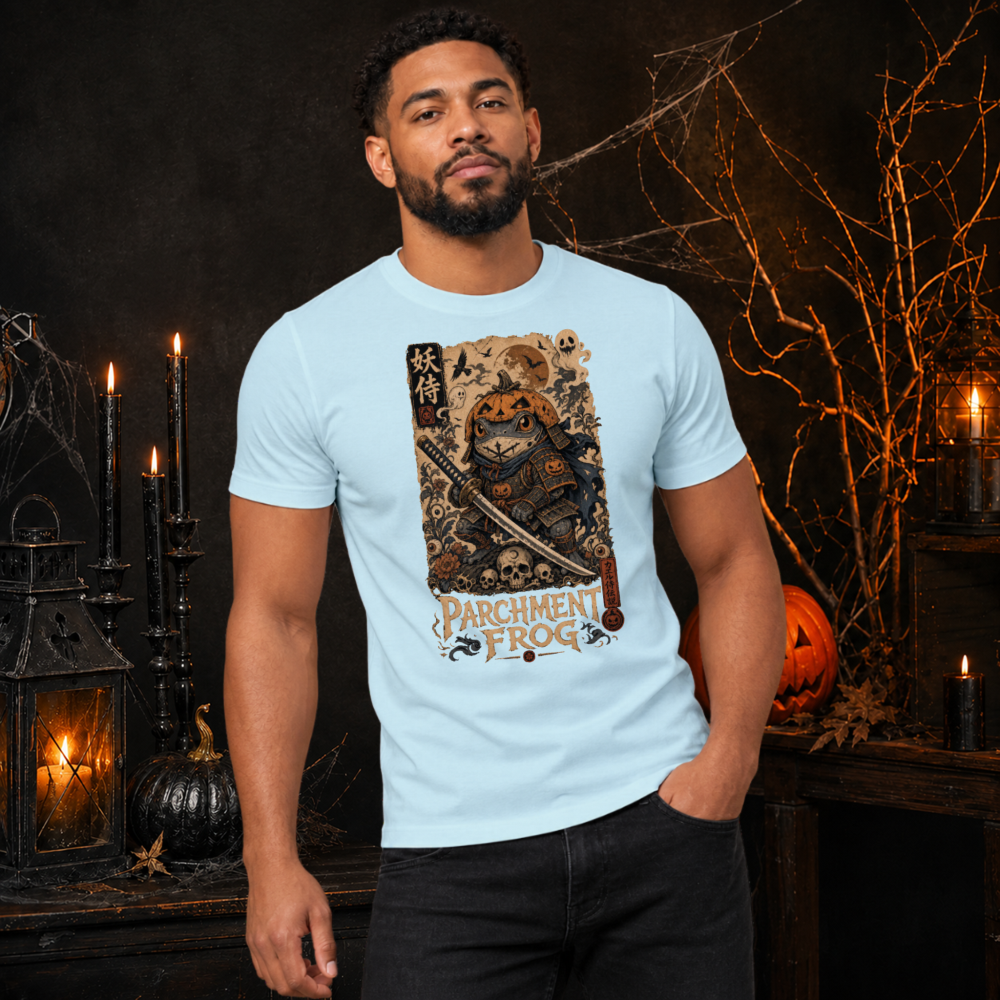Vintage Halloween Frog Samurai T-Shirt