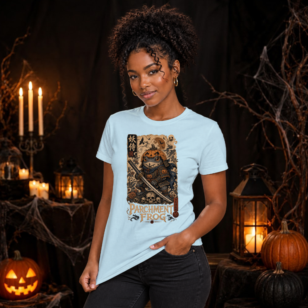 Vintage Halloween Frog Samurai T-Shirt