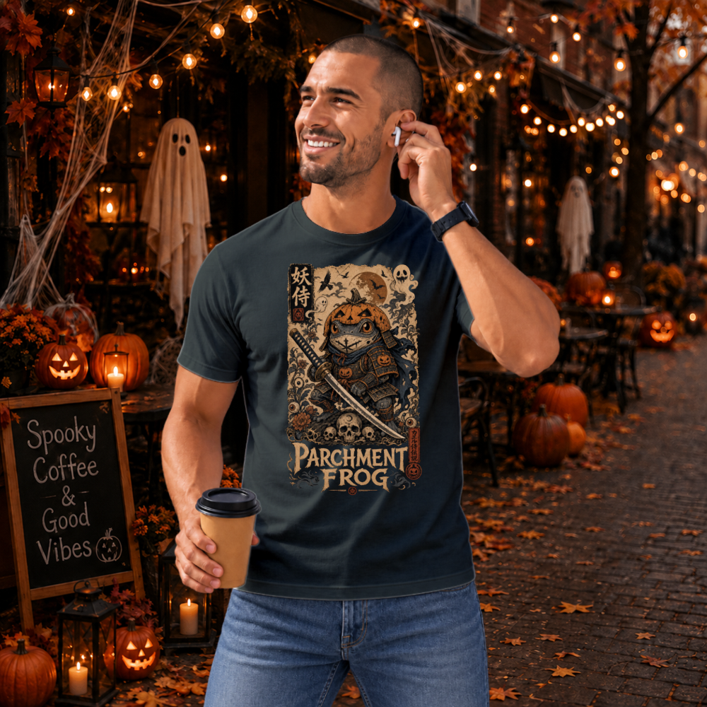 Vintage Halloween Frog Samurai T-Shirt
