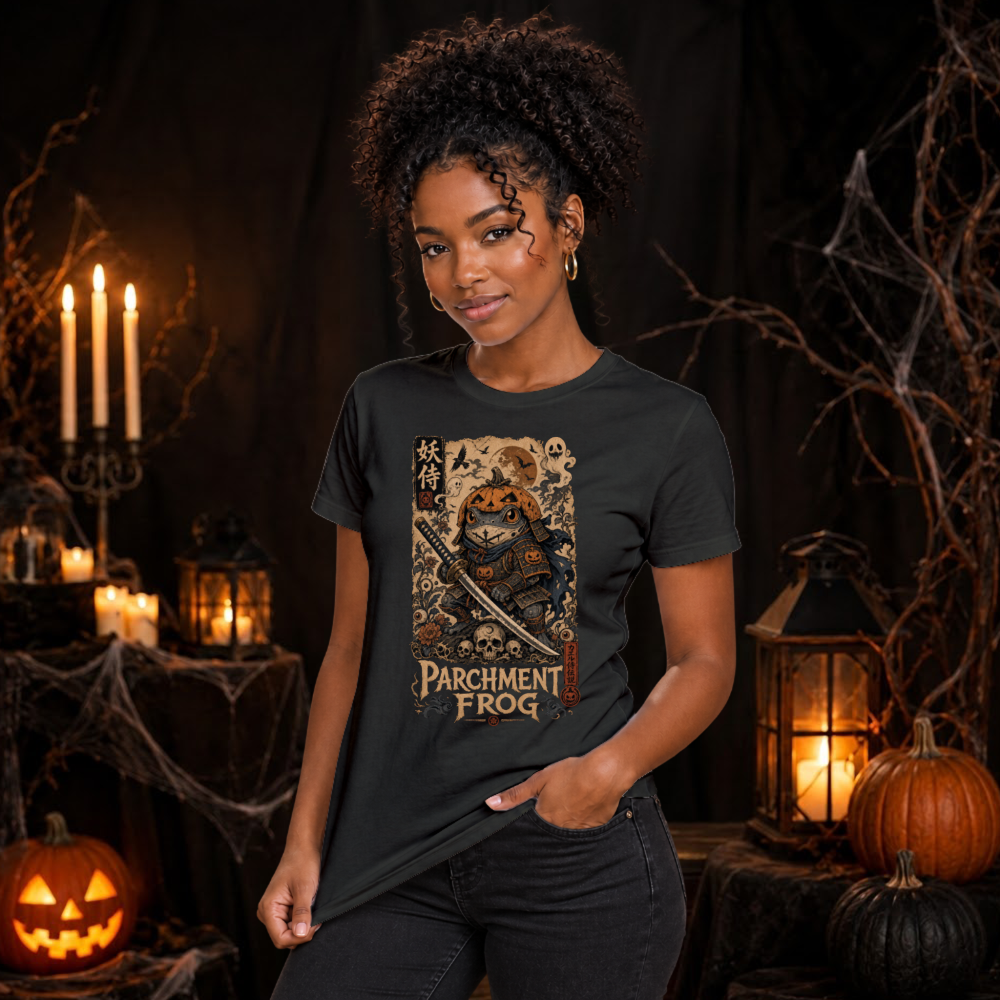 Vintage Halloween Frog Samurai T-Shirt