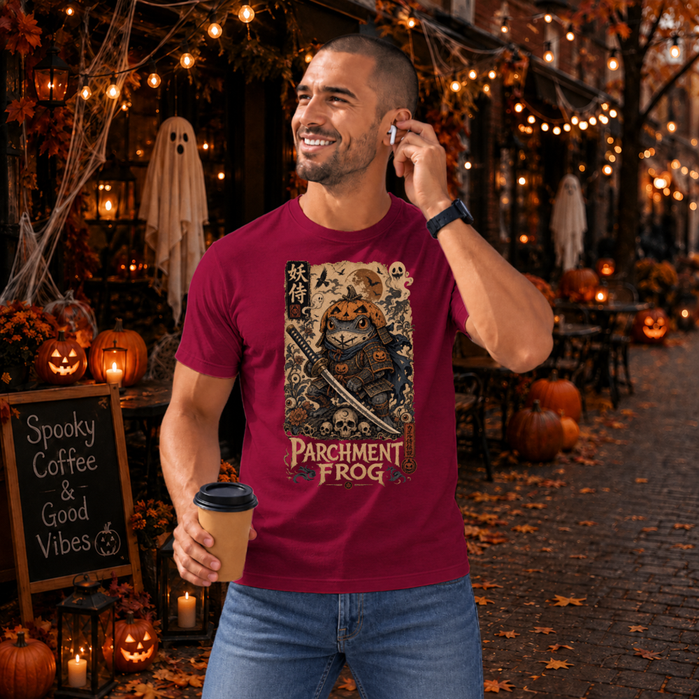 Vintage Halloween Frog Samurai T-Shirt