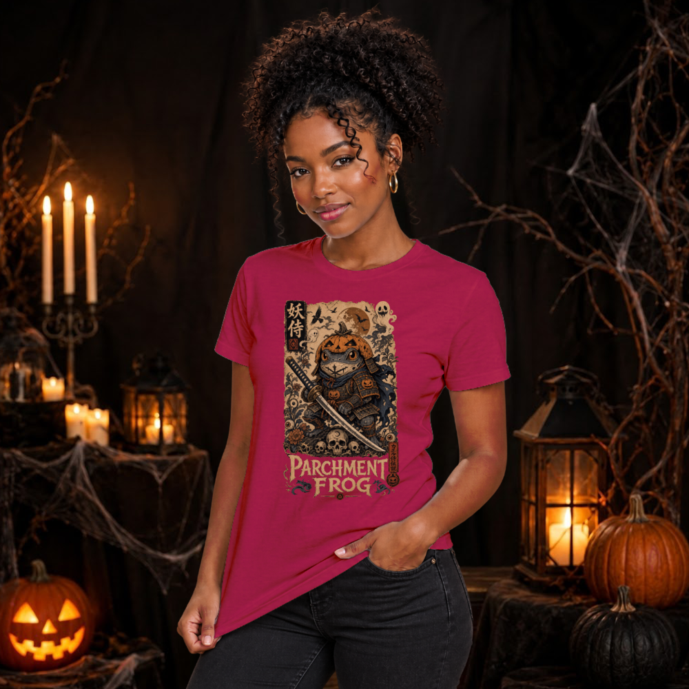 Vintage Halloween Frog Samurai T-Shirt
