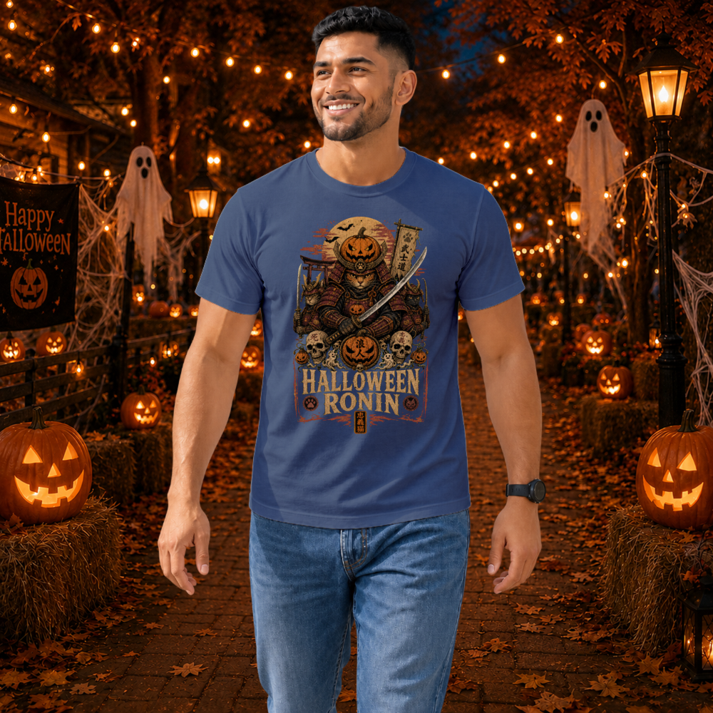 Halloween Cat Samurai T-Shirt