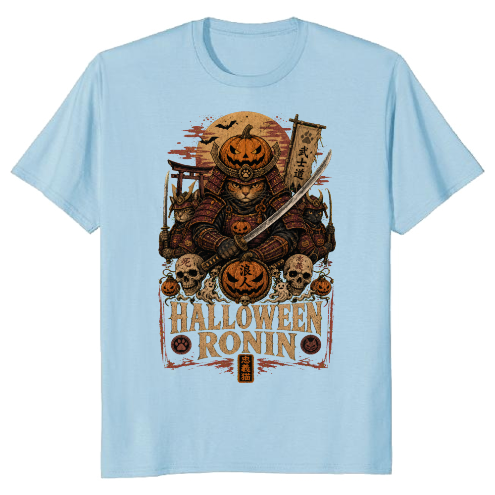 Halloween Cat Samurai T-Shirt