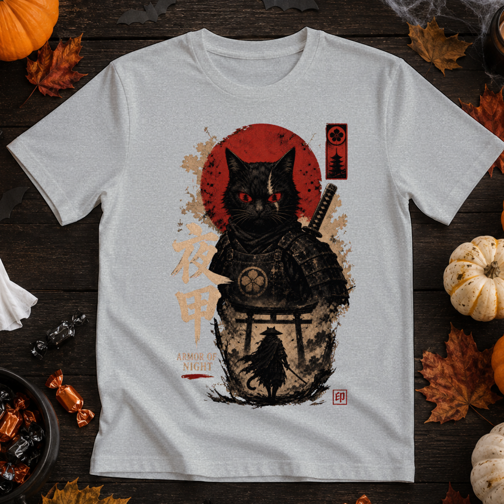 Armor of Night Samurai Cat T-Shirt