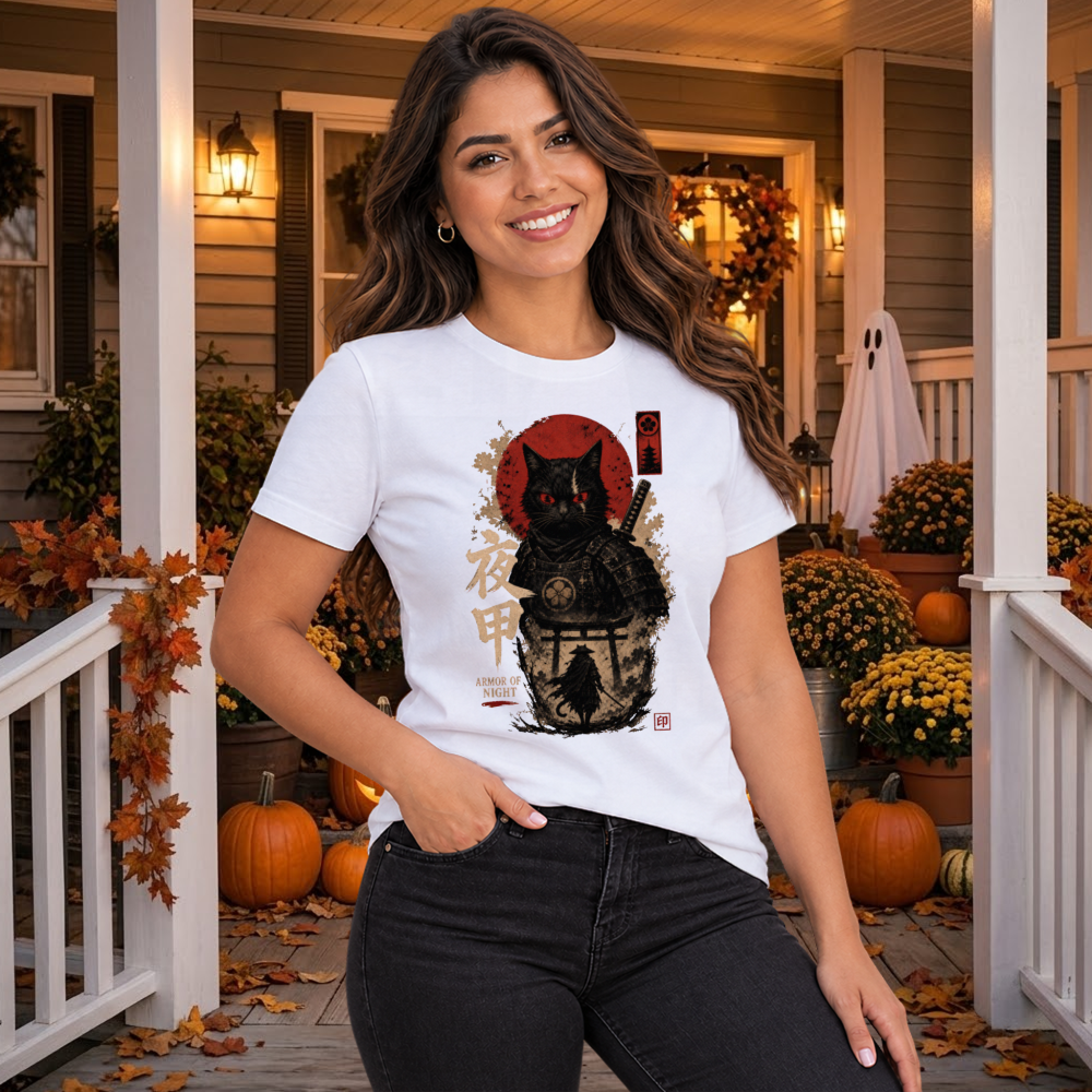 Armor of Night Samurai Cat T-Shirt
