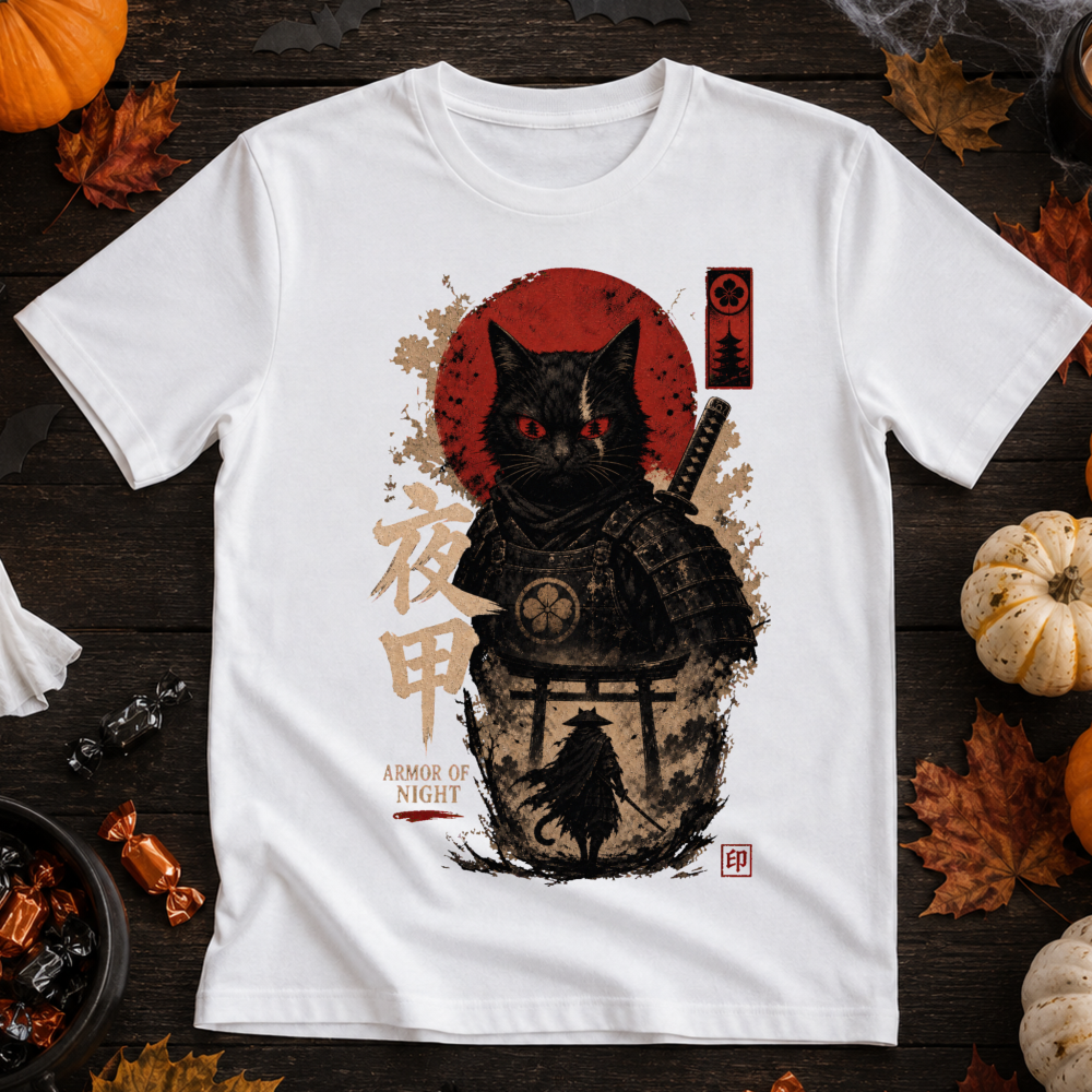 Armor of Night Samurai Cat T-Shirt