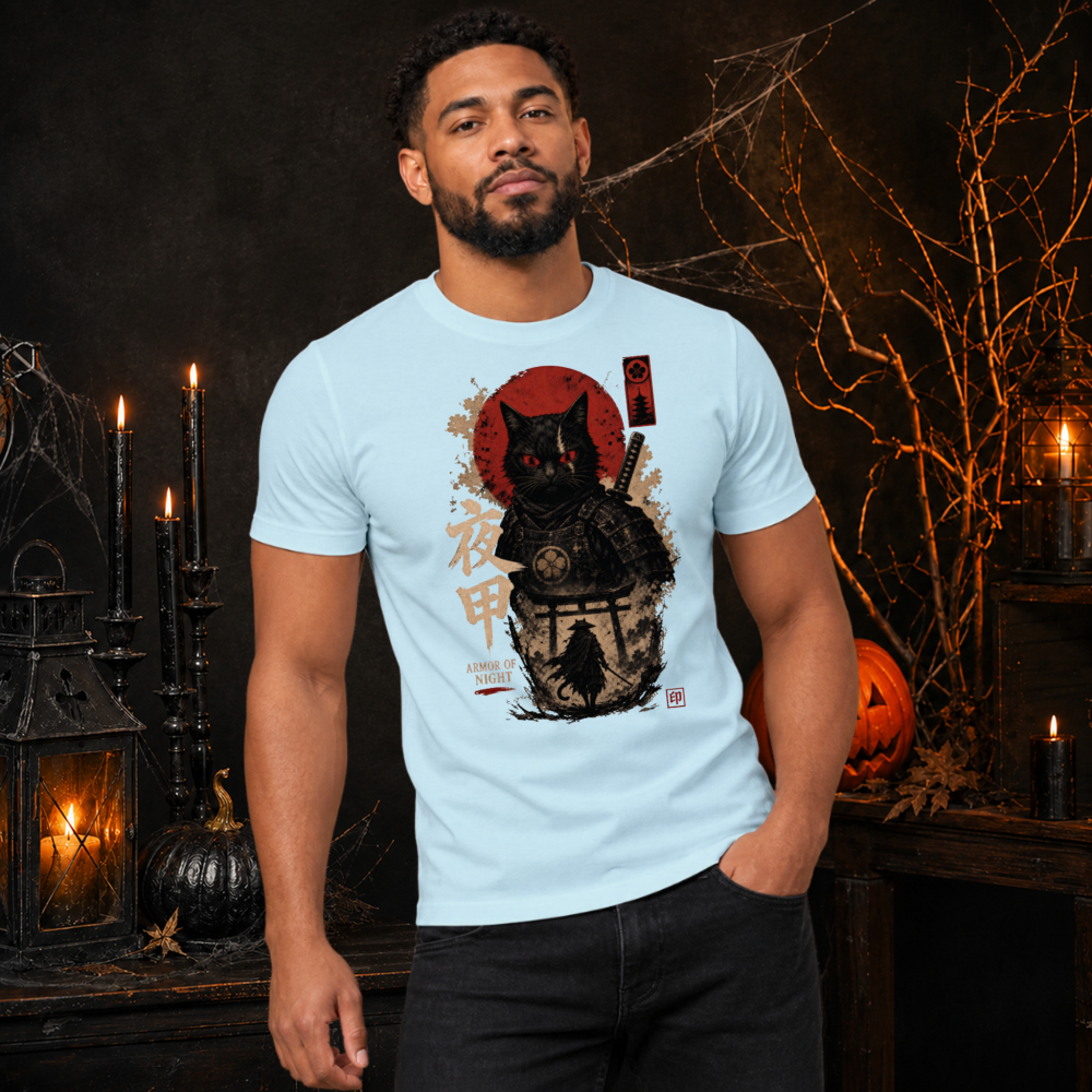 Armor of Night Samurai Cat T-Shirt