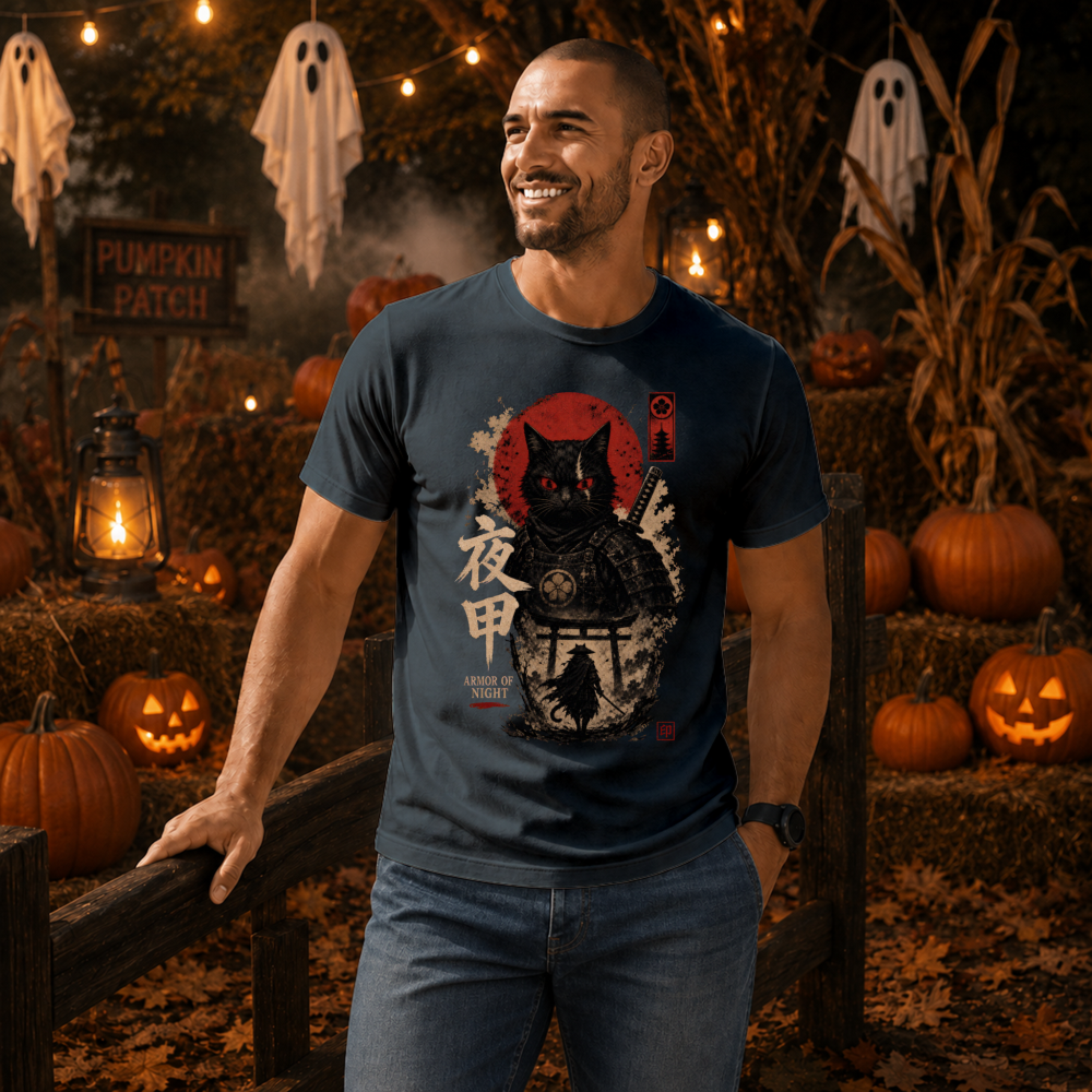 Armor of Night Samurai Cat T-Shirt