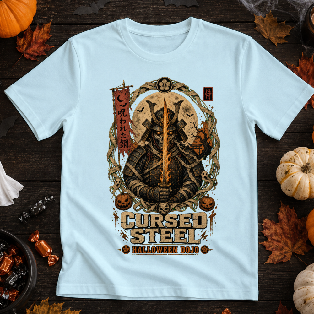 Cursed Steel Halloween Samurai Black T-Shirt