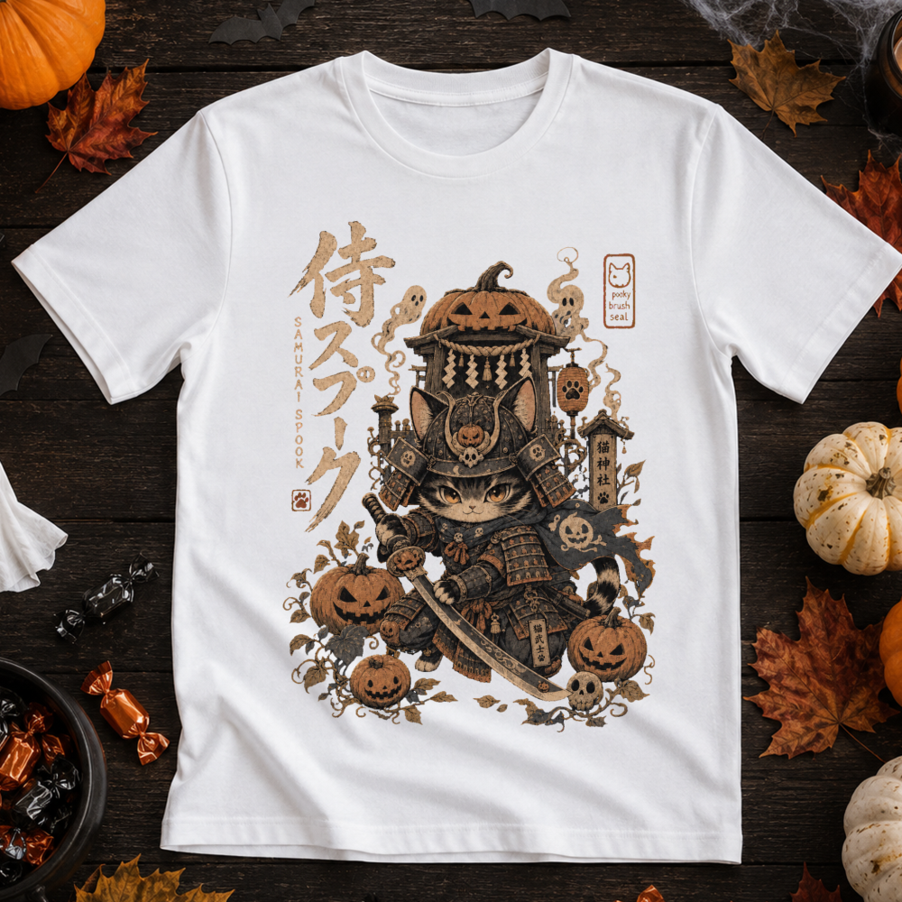 Samurai Spook Chibi Cat T-Shirt