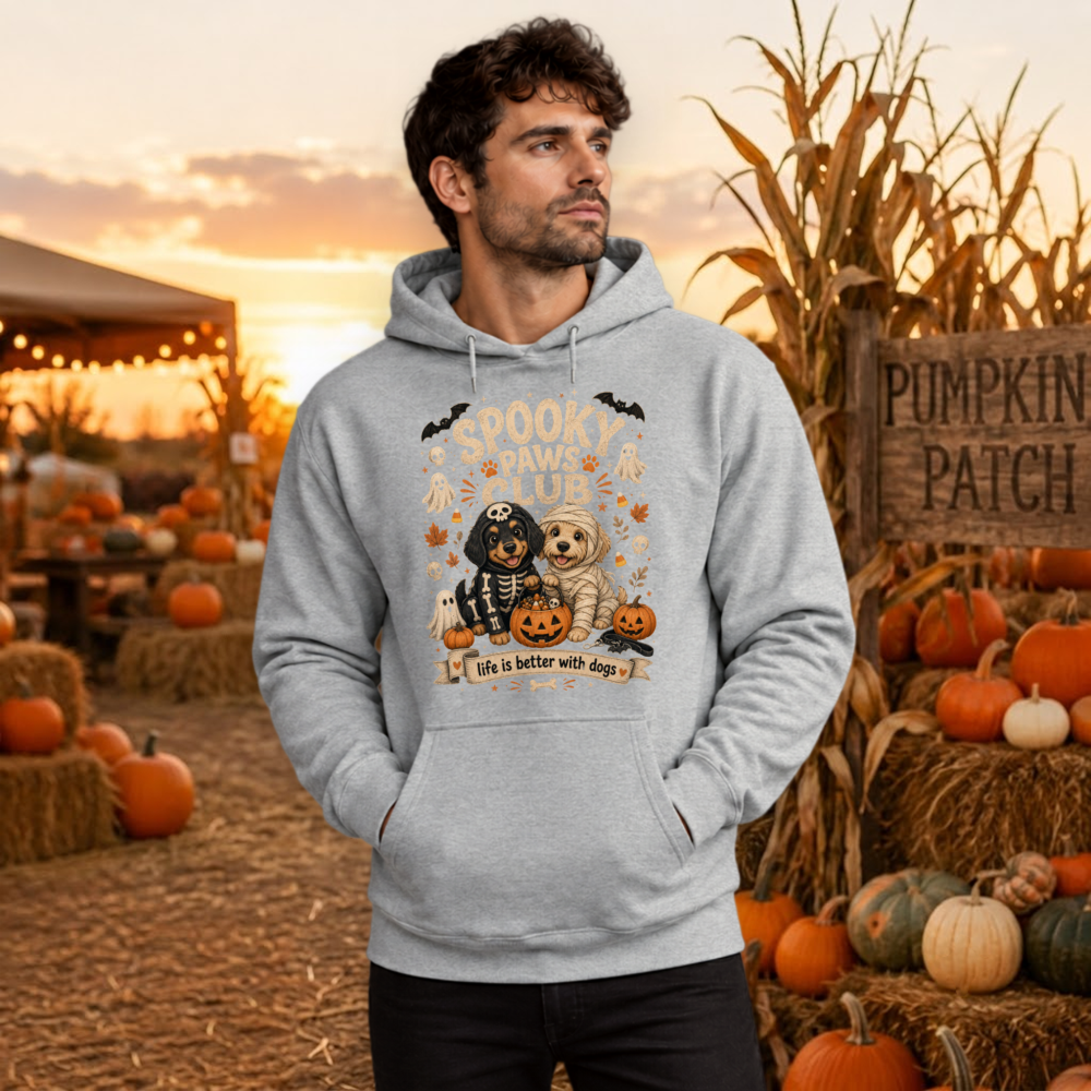 Spooky Paws Club Costumed Dogs Hoodie