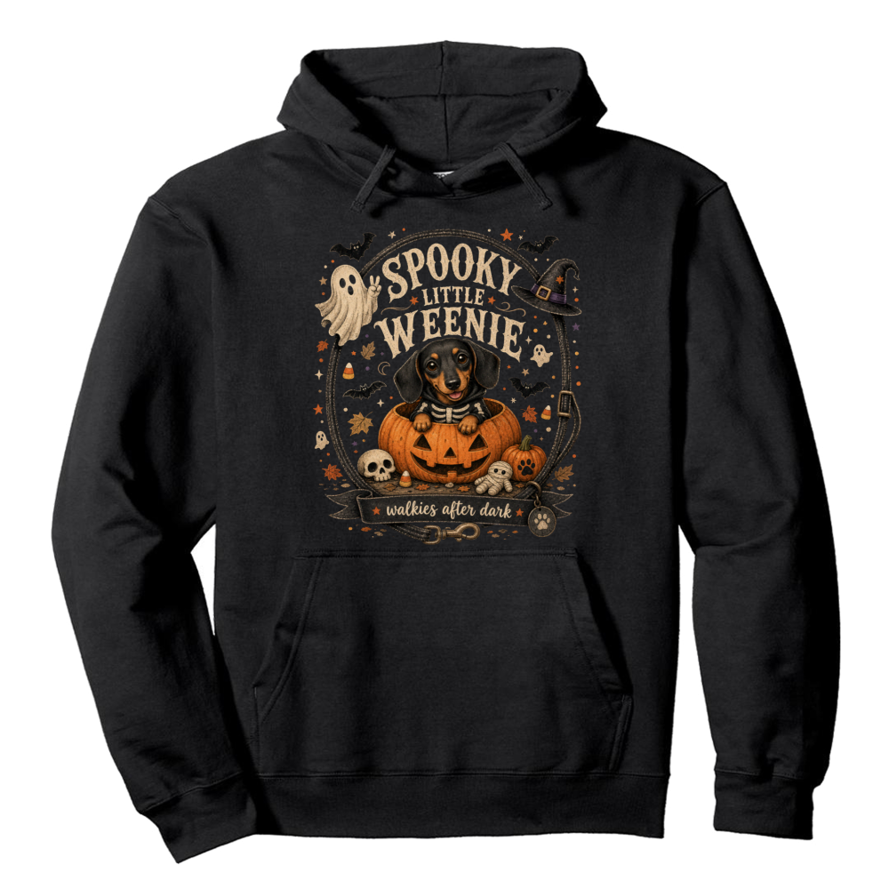 Spooky Little Weenie Vintage Dachshund Hoodie
