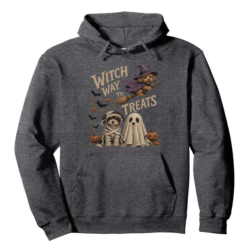 Witch Way To Treats Witch Dog Hoodie