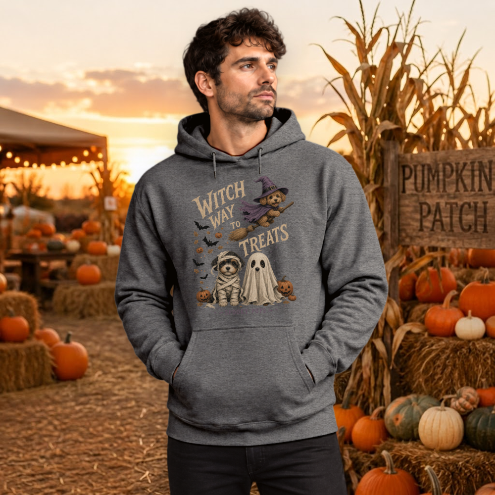 Witch Way To Treats Witch Dog Hoodie