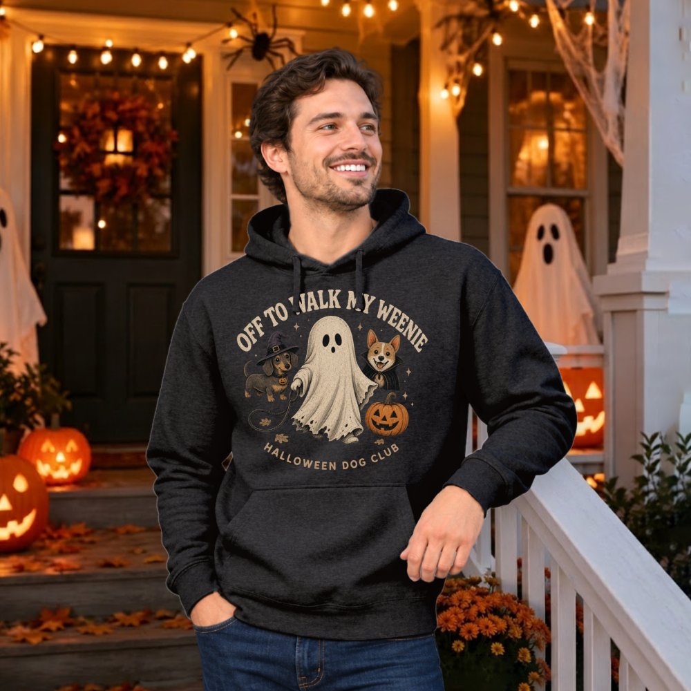 Off To Walk My Weenie Vintage Dachshund Hoodie