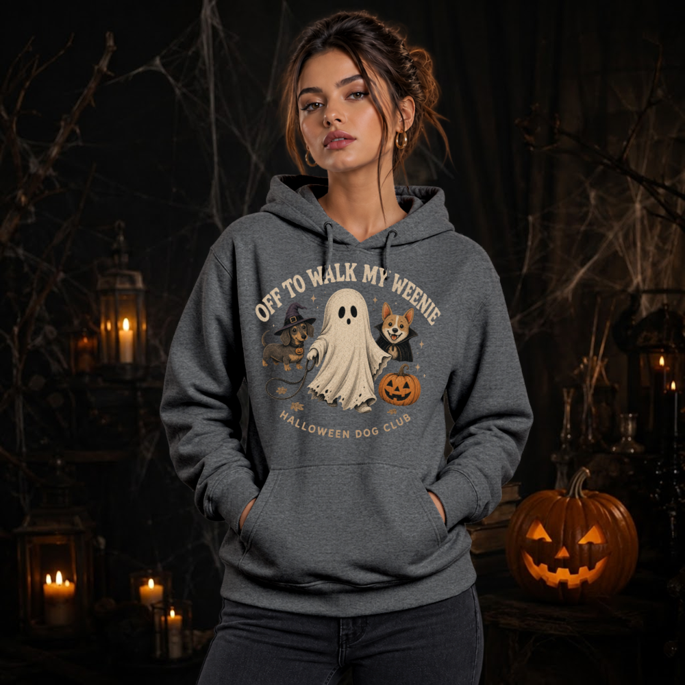 Off To Walk My Weenie Vintage Dachshund Hoodie