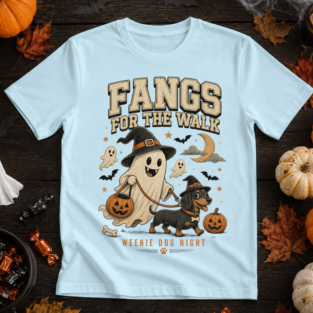 Fangs for the Walk Vintage Dachshund T-Shirt