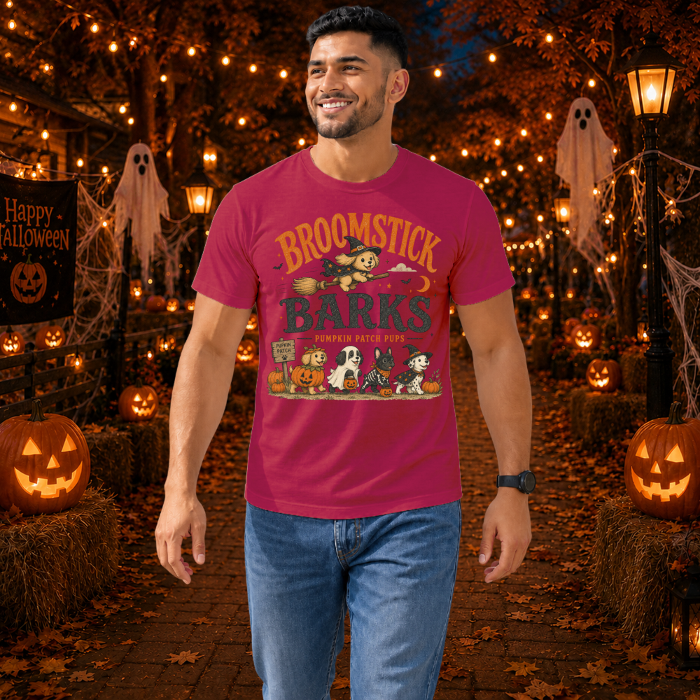 Broomstick Barks Vintage Witch Puppy T-Shirt