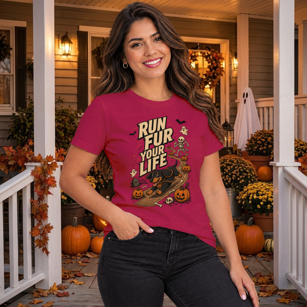 Run Fur Your Life Halloween Dachshund T-Shirt
