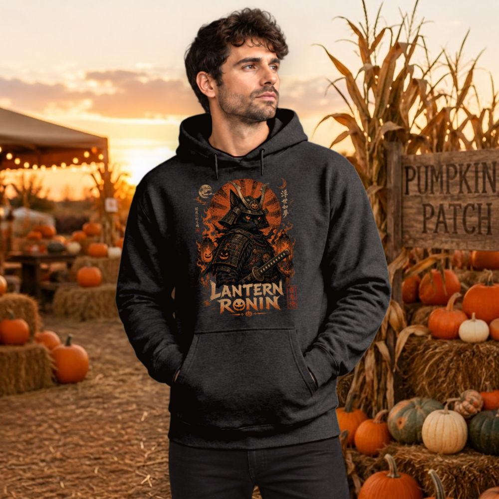 Vintage Halloween Cat Ronin Hoodie