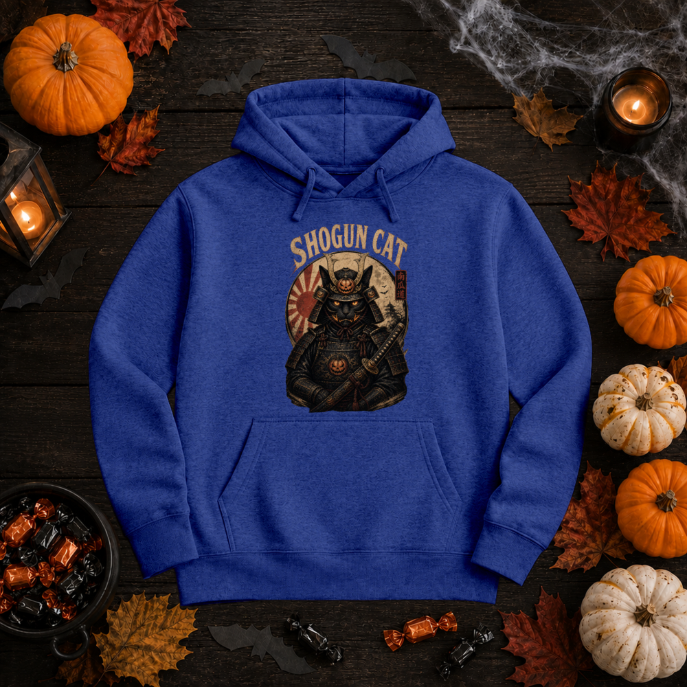 Halloween Black Cat Samurai Hoodie