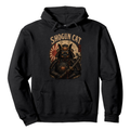 Halloween Black Cat Samurai Hoodie