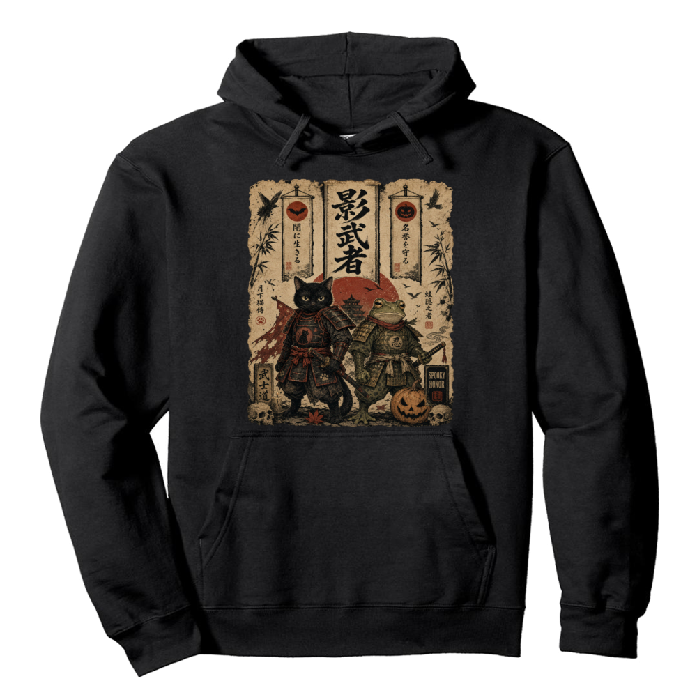 Vintage Halloween Animal Samurai Hoodie