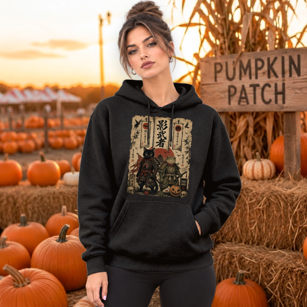 Vintage Halloween Animal Samurai Hoodie