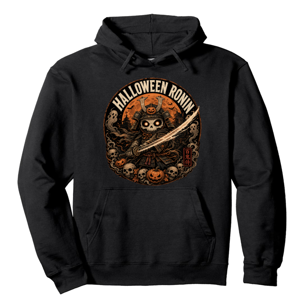Halloween Ronin Vintage Skull Hoodie