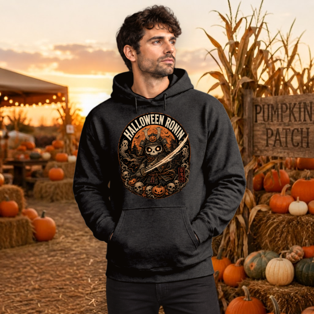 Halloween Ronin Vintage Skull Hoodie