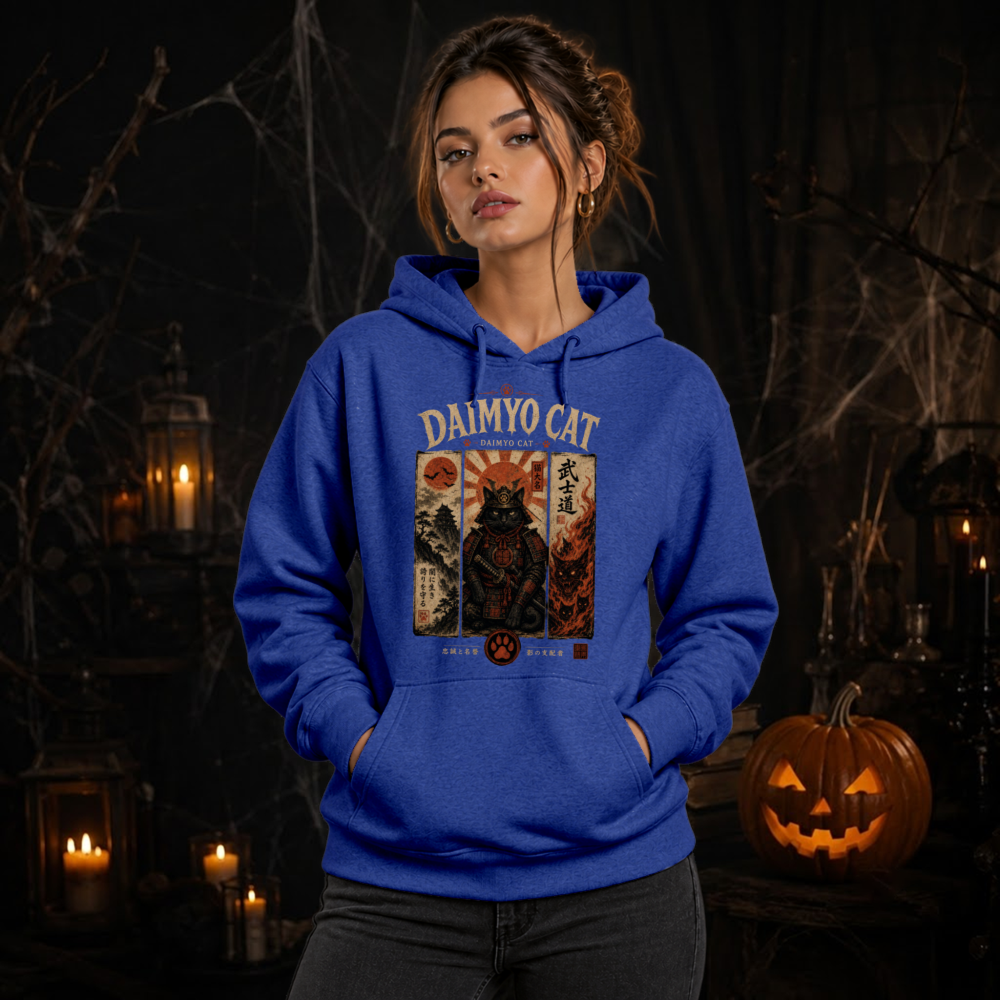 Daimyo Cat Halloween Samurai Hoodie