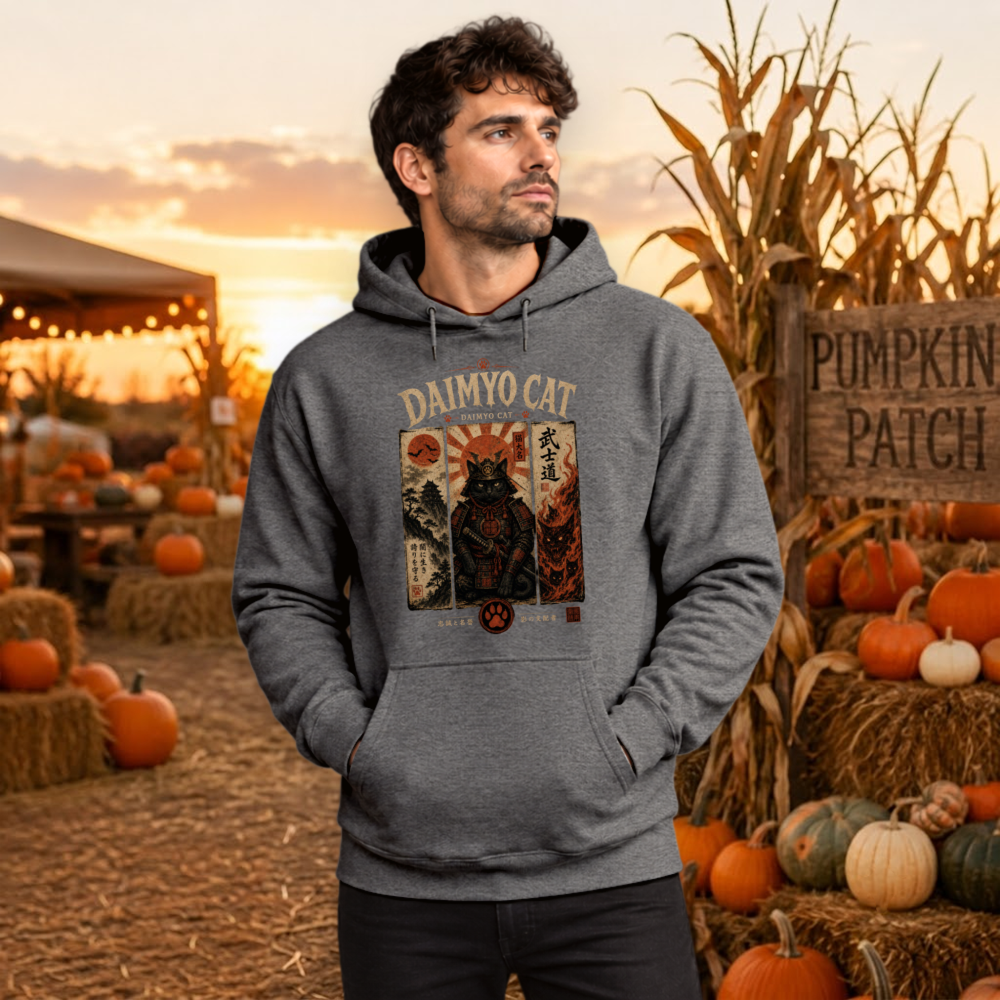 Daimyo Cat Halloween Samurai Hoodie