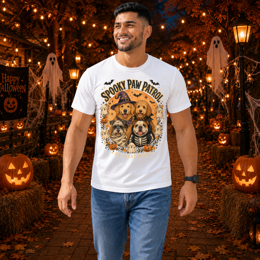 Vintage Halloween Dog Wreath T-Shirt