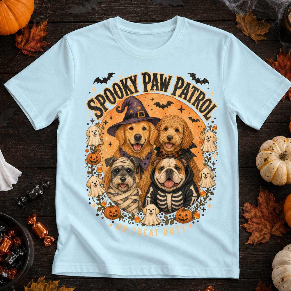 Vintage Halloween Dog Wreath T-Shirt