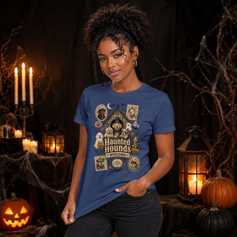 Haunted Hounds Welcome Vintage Doghouse T-Shirt