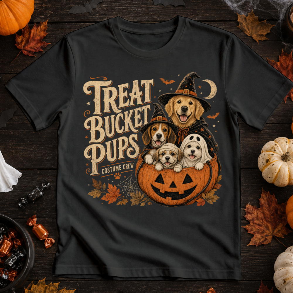 Treat Bucket Pups Vintage T-Shirt