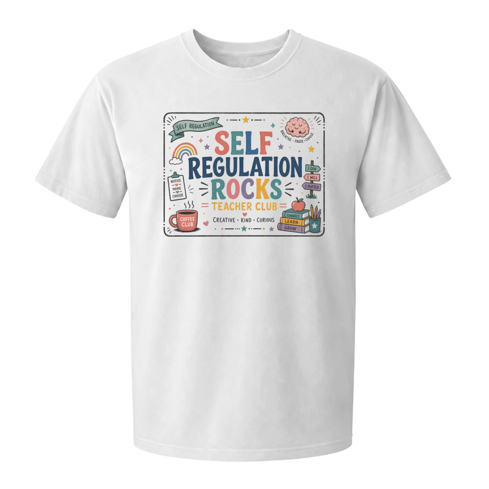 Self Regulation Rocks Vintage Teacher Badge T-Shirt