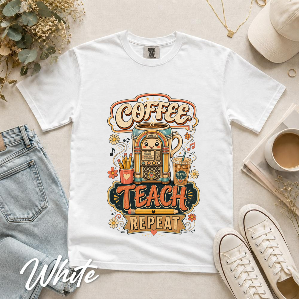 Coffee Teach Repeat T-Shirt