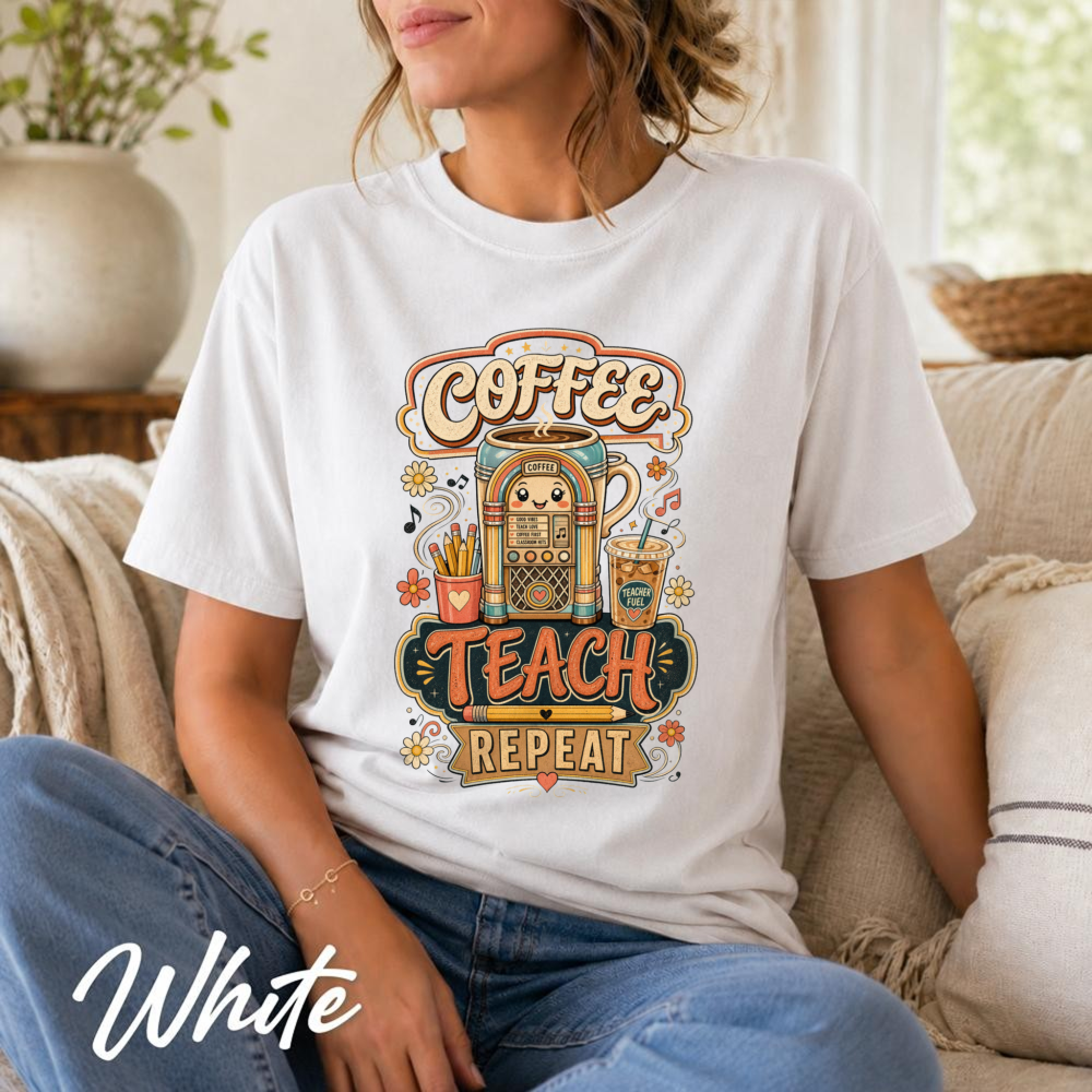 Coffee Teach Repeat T-Shirt
