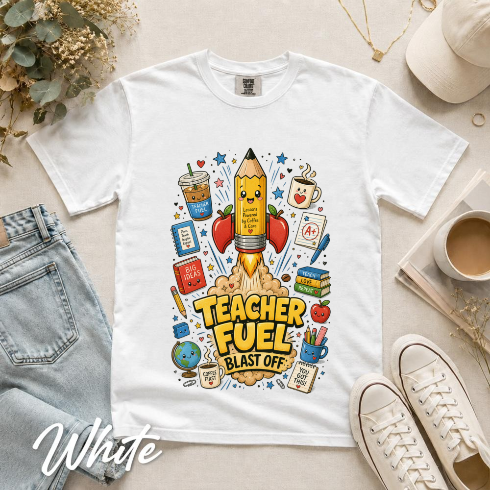 Coffee Teach Repeat Teacher T-Shirt