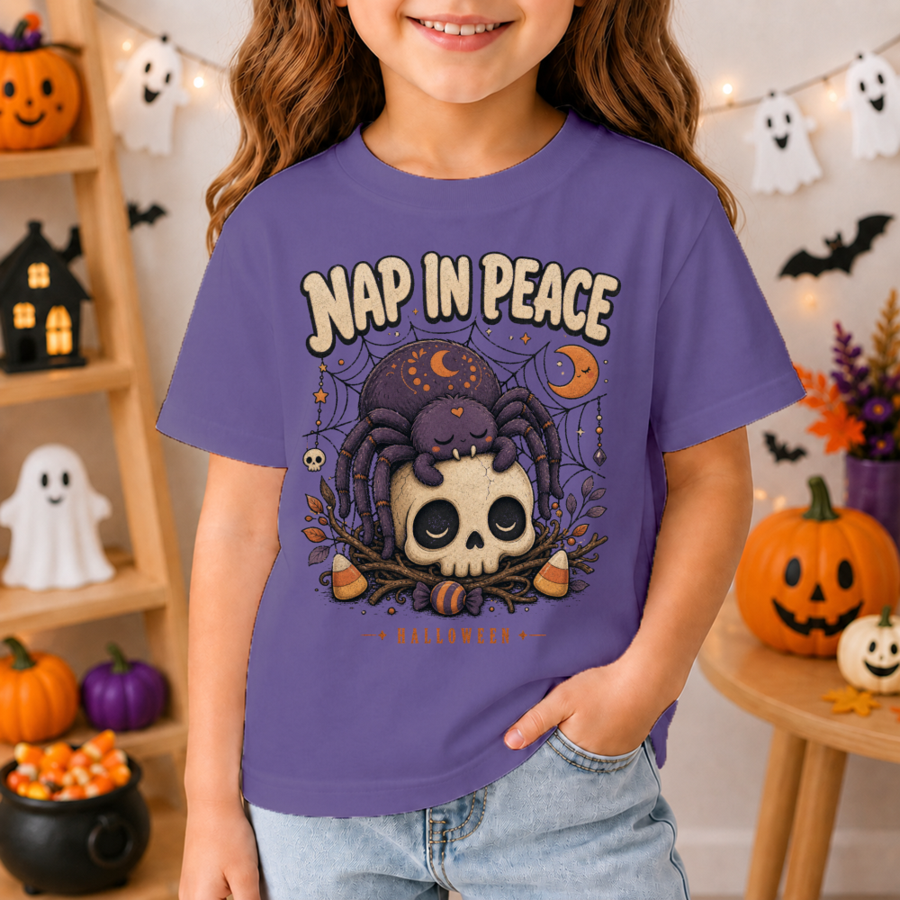 Nap In Peace Cute Spider Youth T-Shirt