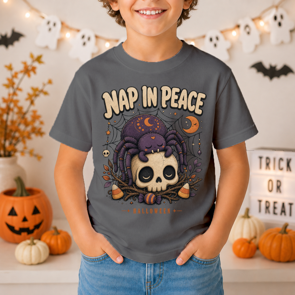 Nap In Peace Cute Spider Youth T-Shirt